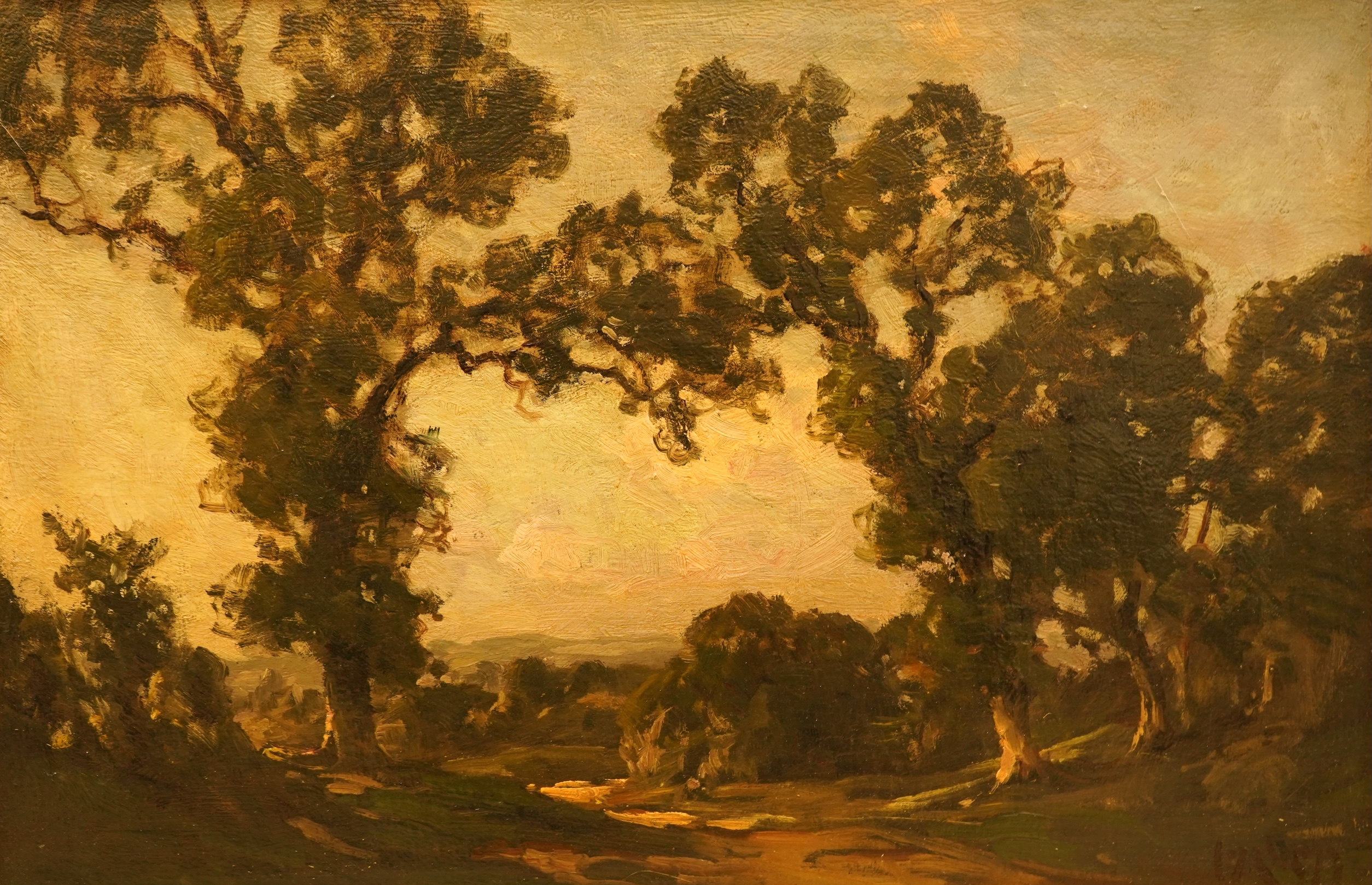 John William Schofield (1865-1944), Rural landscape, signed, oil on canvas, 40 x 60cm, ornate frame